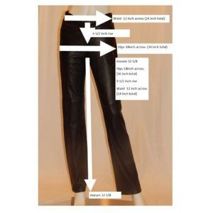 INK  size 2  -Black sexy leather pant